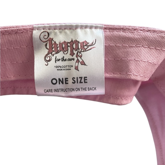 Hope For The Cure Pink Breast Cancer Awareness Sun Visor Hat, One Size - Picture 3 of 5